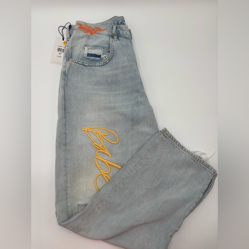 7 For‎ All Mankind The Jennifer Jeans Size 30 Babe Embroidered Distressed NWT